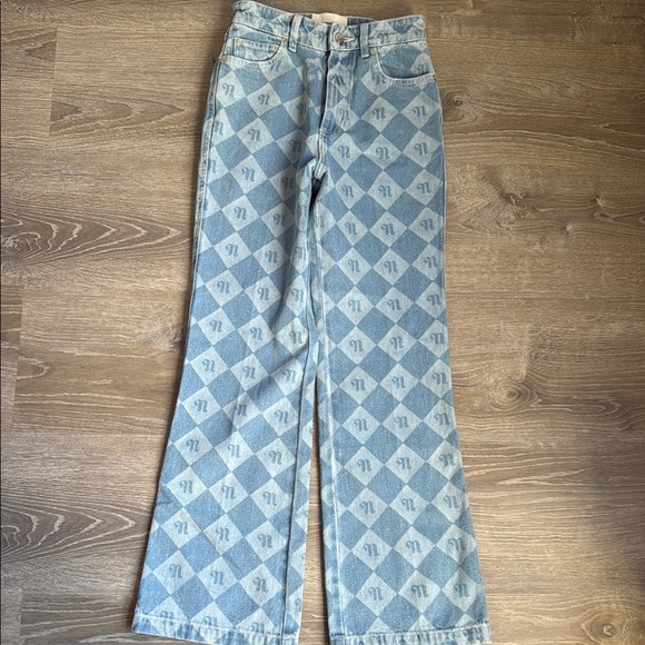 NEW NANUSHKA Zoey logo-print high-rise kick-flare jeans - Picture 2 of 15
